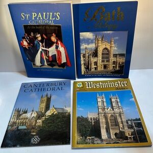 1990s Canterbury St Paul’s Cathedral Westminster Bath Abbey Color 4 Book Lot